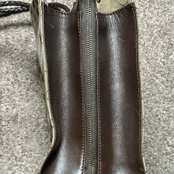 Gucci Tote GG Biege Tan Leather Brown Shoulder Bag Braided Handle - Picture 4 of 16